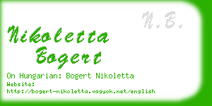 nikoletta bogert business card